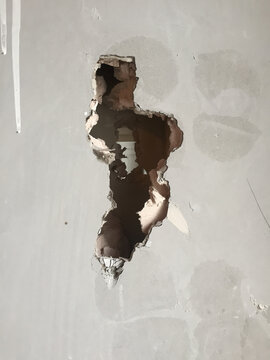 A hole bashed in a wall