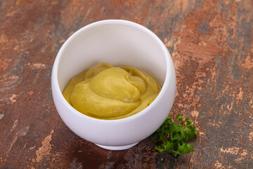 Mustard sauce in the bowl
