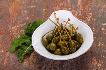 Pickled Capersberries in the bowl