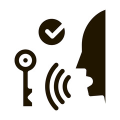 Security System Voice Control Icon Vector . Contour Illustration