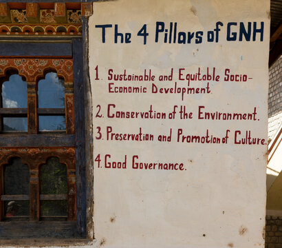 Postive quote on the wall ofa School in Bhutan