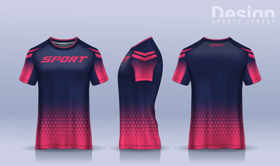 t-shirt sport design template, Soccer jersey mockup for football club. uniform front and back view. © Nattanopdesign