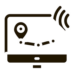 Wi-Fi Wireless Surveillance Voice Control Icon Vector . Contour Illustration