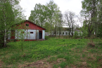 abandoned children's camp building and territory