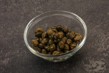 Tasty capers in the bowl