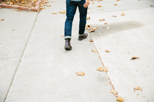Man walking down street