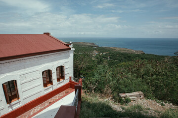 View from the lighthouse perch on the hill of the sea and beyond
