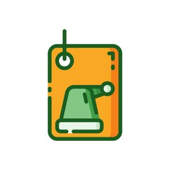 filled line style icon of christmas tag. vector illustration for graphic design, website, UI isolated on white background. EPS 10
