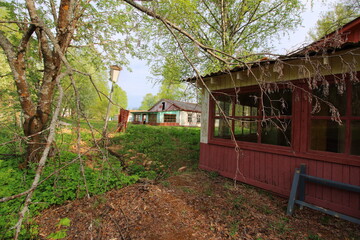 abandoned children's camp building and territory