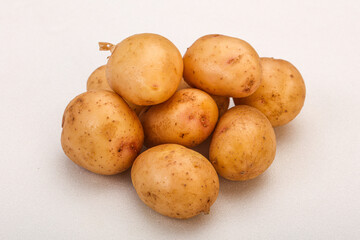 Raw baby young potato heap