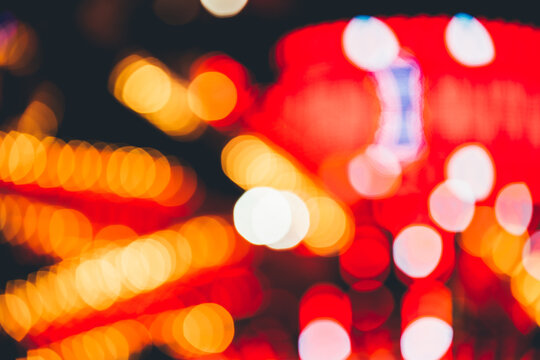 Red Blurred Lights In A Fair