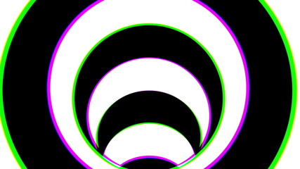 Black and white striped tunnel, psychedelic abstraction, 3d rendering computer generation