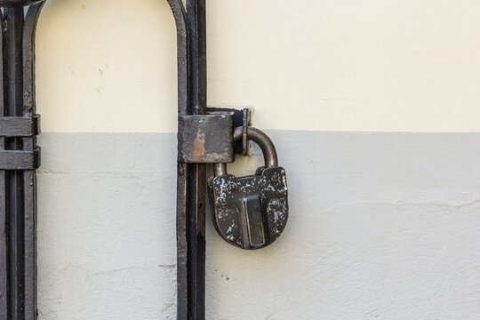 Padlock on a gate