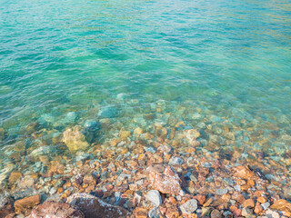 Beautiful rocky beach on koh lan island near pattaya Thailand