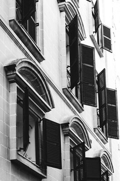 the facades of Valleta, Malta