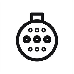 Christmas ball vector icon. Decorative element for fir tree. New Years, Christmas winter sign. Celebration festive pictogram. Pine garland. Balls with ornament. Flat web icons.
