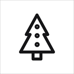 Christmas tree vector icon. Fir tree, pine. Symbol of New Year Christmas celebration eve party.
