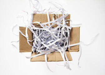 Reused srap paper from  shredder using for packaging in logistic business