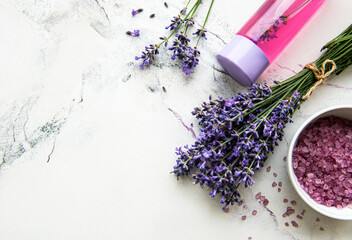 Fototapeta na wymiar Natural herb cosmetic with lavender