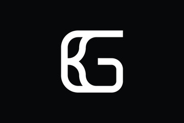 Minimal Innovative Initial KG logo and GK logo. Letter KG GK K G creative elegant Monogram. Premium Business logo icon. White color on black background