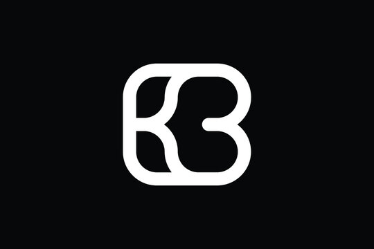 Minimal Innovative Initial KB logo and BK logo. Letter KB BK K B creative elegant Monogram. Premium Business logo icon. White color on black background