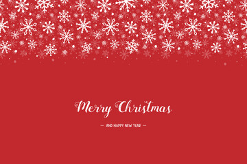 Concept of Christmas greeting card with snowflakes. Xmas background with wishes. Vector