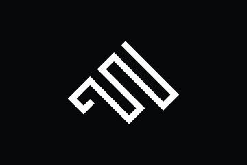 Minimal Innovative Initial MF logo and FM logo. Letter F M MF FM creative elegant Monogram. Premium Business logo icon. White color on black background