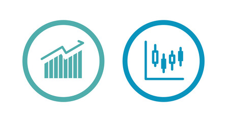 シンプルなグラフのアイコンのセット／ビジネス／株／市場／投資／マーケティング／金融／成長