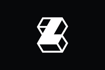 Minimal Innovative 3D Initial ZL logo and LZ logo. Letter ZL LZ Z L creative elegant Monogram. Premium Business logo icon. White color on black background - obrazy, fototapety, plakaty