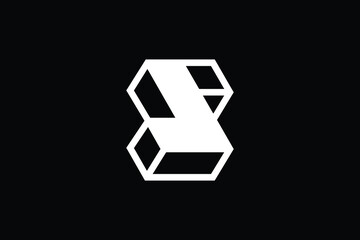 Minimal Innovative Initial SJ logo and JS logo. Letter SJ JS J S creative elegant Monogram. Premium Business logo icon. White color on black background