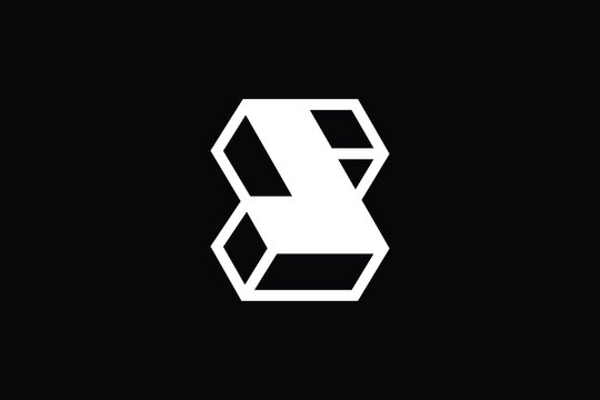 Minimal Innovative Initial SJ logo and JS logo. Letter SJ JS J S creative elegant Monogram. Premium Business logo icon. White color on black background