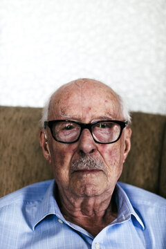 A 96 years old man portrait. Grandfather.