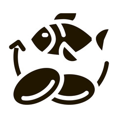 Fish Nutrients Supplements Icon Vector . Contour Illustration