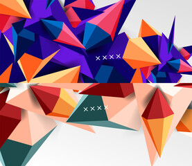 Set of trendy bright geometric minimal abstract backgrounds