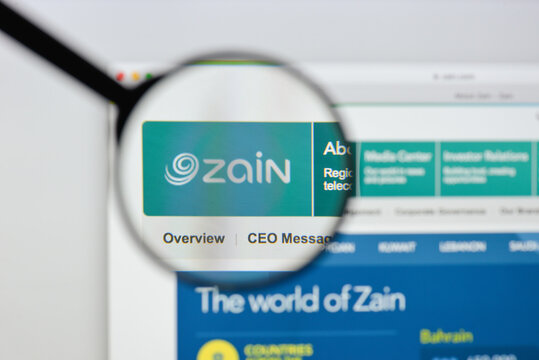 Milan, Italy - August 20, 2018: Zain Group website homepage. Zain Group logo visible.
