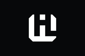 Fototapeta premium Minimal Innovative Initial WH logo and HW logo. Letter WH HW W H creative elegant Monogram. Premium Business logo icon. White color on black background
