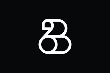 Minimal Innovative Initial ZB logo and BZ logo. Letter Z B BZ ZB creative elegant Monogram. Premium Business logo icon. White color on black background