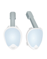 White snorkeling mask. vector illustration