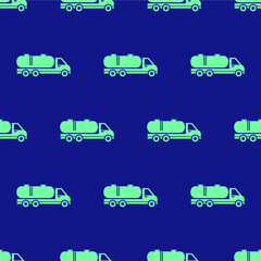 Fototapeta premium seamless pattern two color oil truck icon with dark blue background