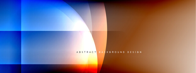 Vector abstract background - circle and cross on fluid gradient with shadows and light effects. Techno or business shiny design templates for text