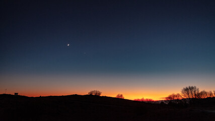 Winter sunset from an alpine peak of Friuli-Venezia Giulia