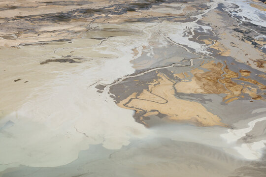 aeriel shot of an abstract looking dried out lake