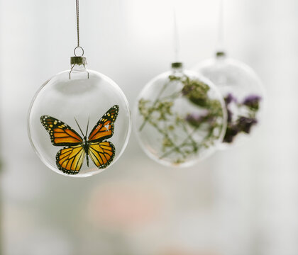 Beautiful faux buttefly Christmas bauble