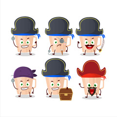 Cartoon character of thanksgiving tea with various pirates emoticons