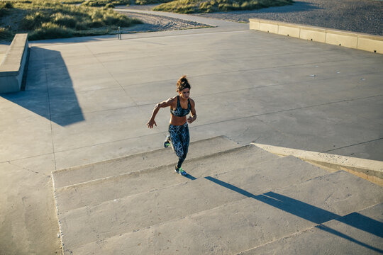 Full intensity interval running on stairs