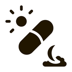 Photosynthesis and Capsules Supplements Icon Vector . Contour Illustration