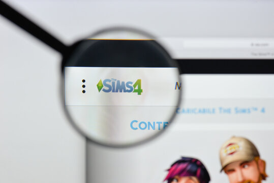 Milan, Italy - August 20, 2018: The Sims 4 website homepage. The Sims 4 logo visible.