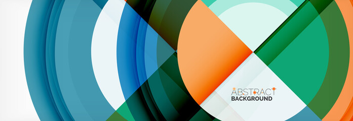 Obraz premium Round shapes, triangles and circles. Modern abstract background