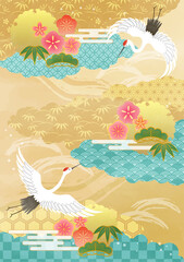 Japanese frame for new year with cloud