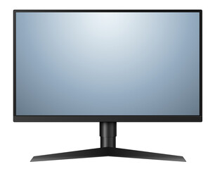 Monitor TV isolated, front view, vector illustration.